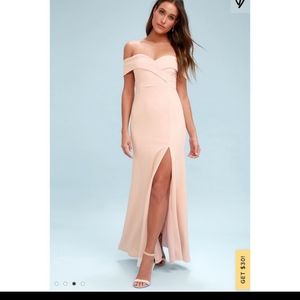 Lulu's Song of Love Maxi Dress in Blush Pink